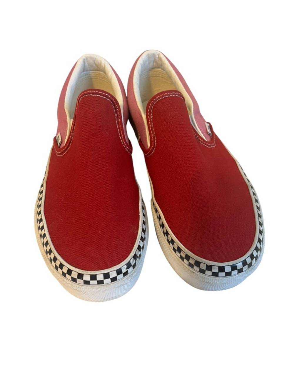Vans Platform Sneakers Red Pink Checkerboard Skater Y2K Women’s 6.5